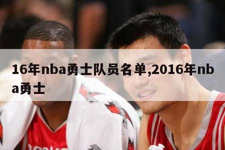 16年nba勇士队员名单,2016年nba勇士